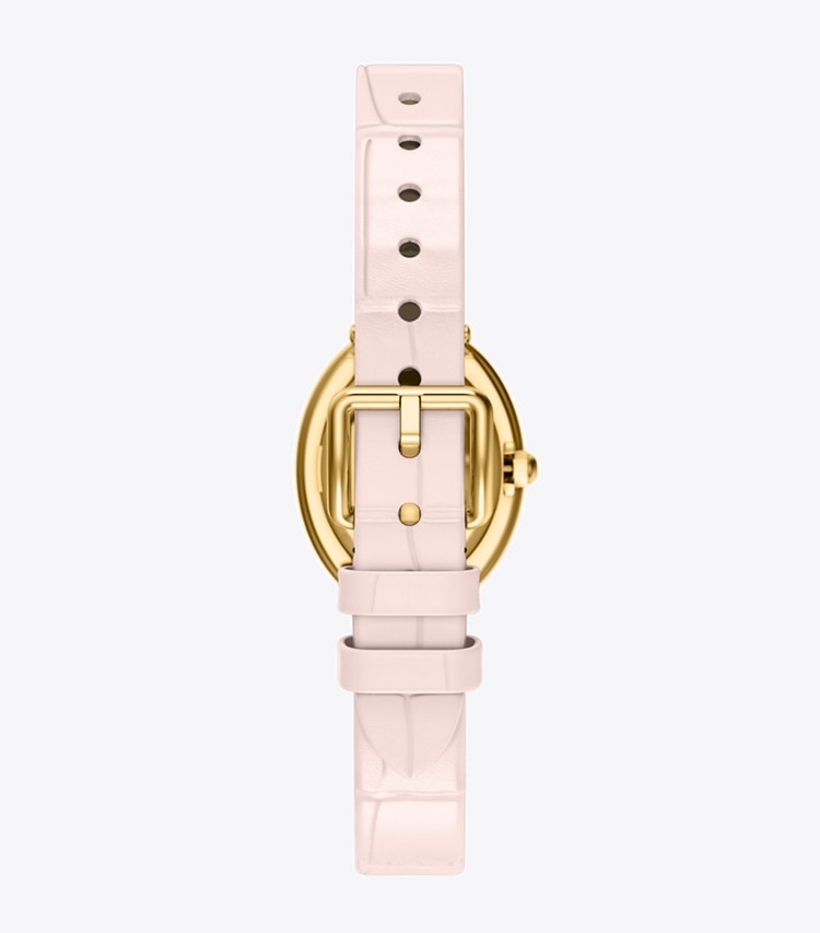 Tory Burch designer strap watches Oval Watch in PINK MOTHER-OF-PEARL/PINK FAUX CROC/GOLD back