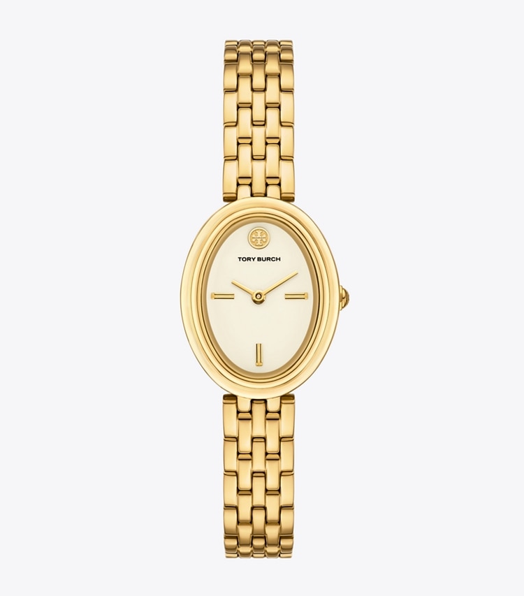 Tory Burch designer strap watches Oval Watch in GOLD front