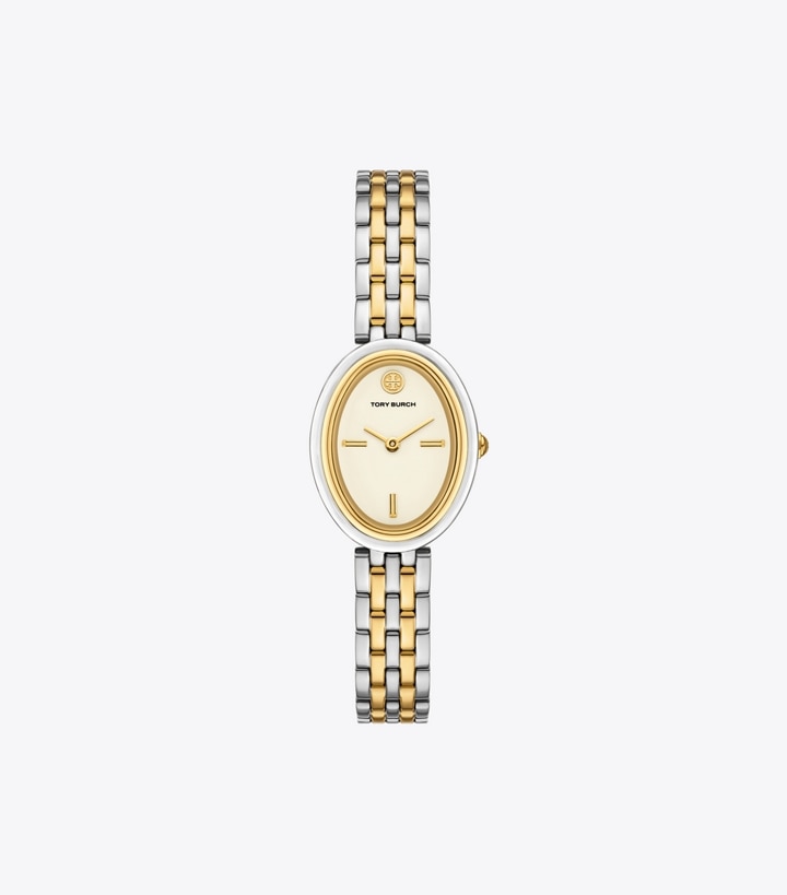 Tory Burch designer strap watches Oval Watch in TWO-TONE front