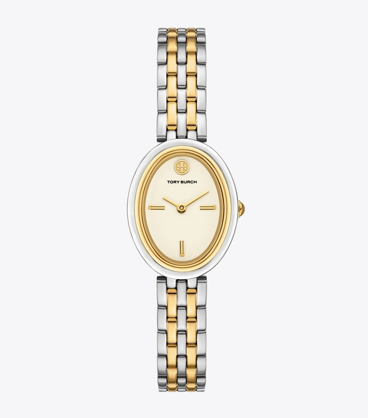 Tory Burch designer strap watches Oval Watch in TWO-TONE front