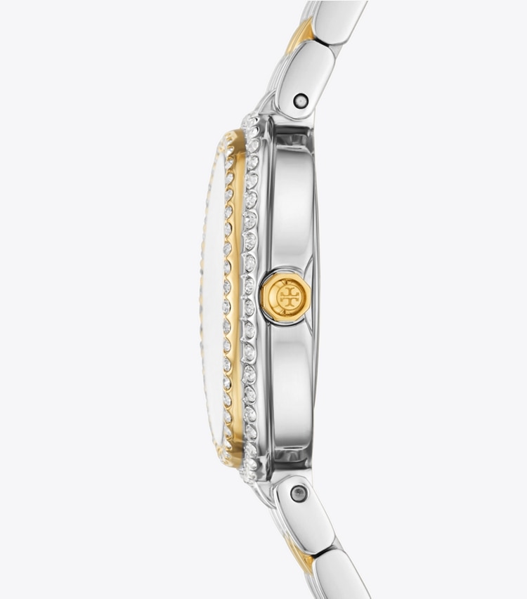Tory Burch designer armbanduhren Oval Watch in MOP/STONES/TWO-TONE side