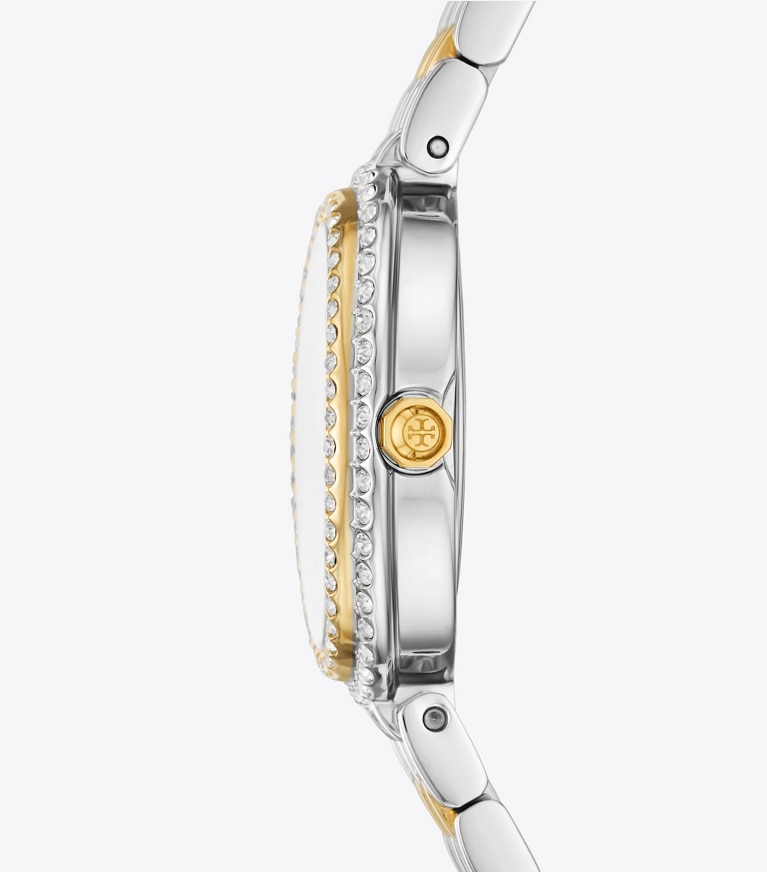 Tory Burch designer armbanduhren Oval Watch in MOP/STONES/TWO-TONE front
