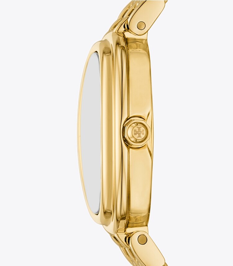 Tory Burch designer strap watches Oval Watch in MALACHITE/GOLD side