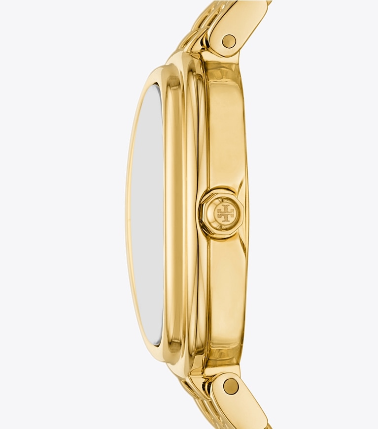 Tory Burch designer strap watches Oval Watch in MALACHITE/GOLD front