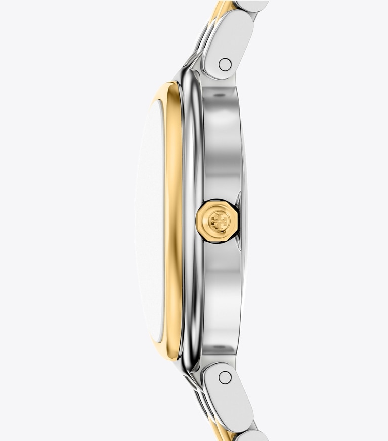 Tory Burch designer strap watches Oval Watch in LIGHT BLUE MOP/GOLD/TWO-TONE side