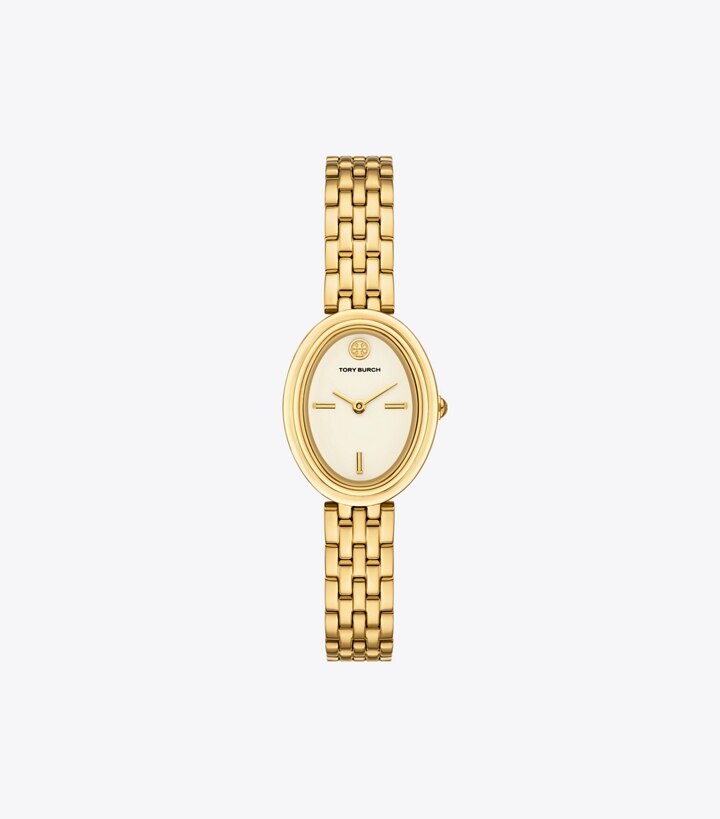 Tory Burch designer armbanduhren Ovale Armbanduhr in GOLD front