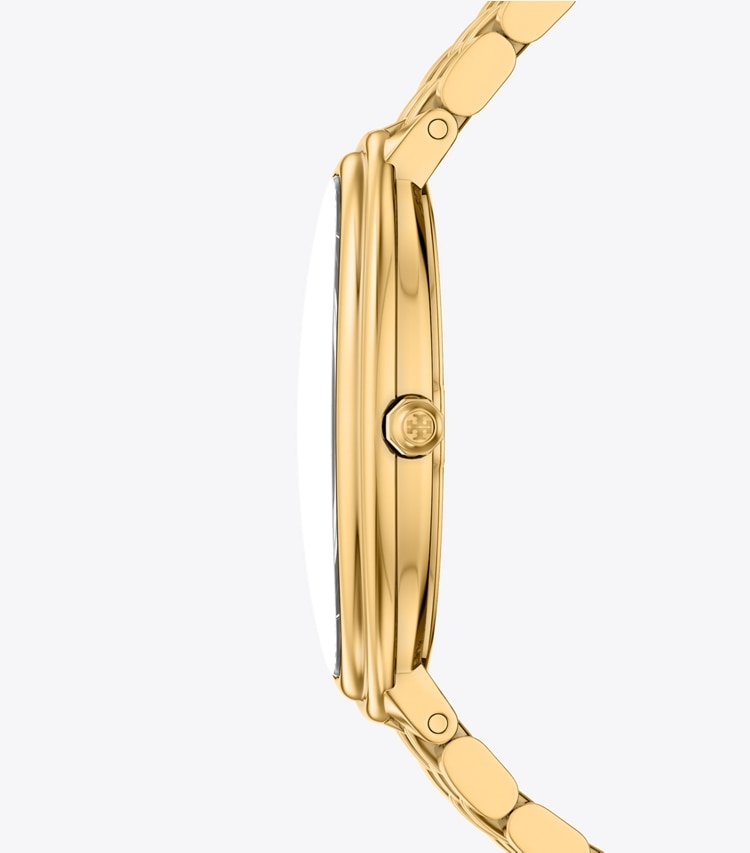 Tory Burch designer armbanduhren Ovale Armbanduhr in länglicher Form in IVORY/GOLD side