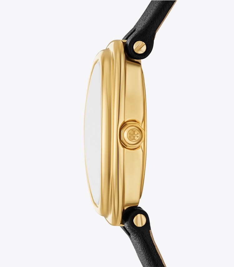 Tory Burch designer armbanduhren Ovale Armbanduhr in BLACK/GOLD side