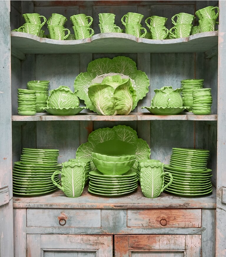 Tory Burch designer geschirr & gläser Ovale Servier-Platte Im Lettuce-Design in Green front