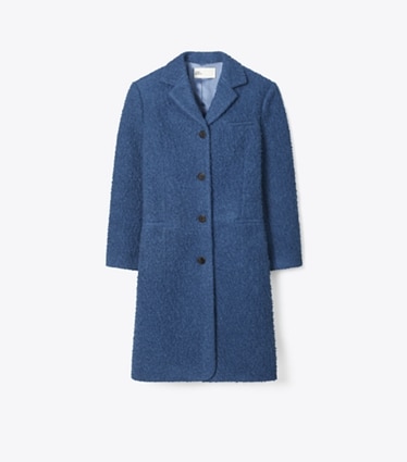 Tory Burch designer mäntel Oversize-Mantel aus Wolle in Bright Blue front