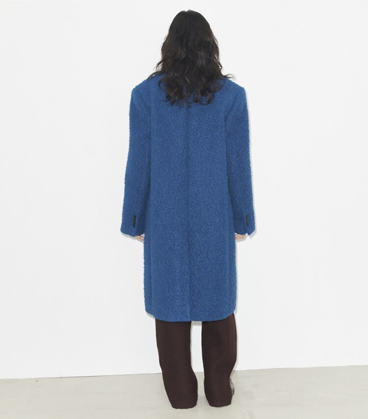 Tory Burch designer mäntel Oversize-Mantel aus Wolle in Bright Blue on model back