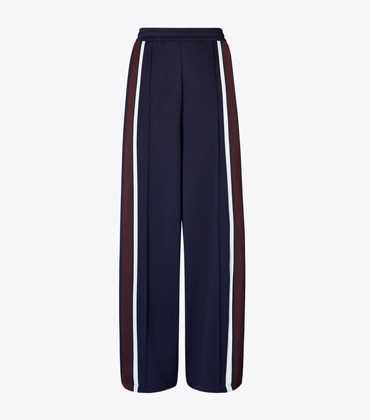 Tory Burch designer bottoms Oversized Jersey Track Pant in Medium Navy front