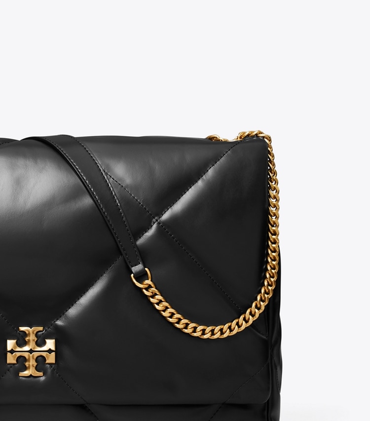 Tory Burch designer shoulder bags Oversized Kira Diamond Quilt Shoulder Bag in Black detail