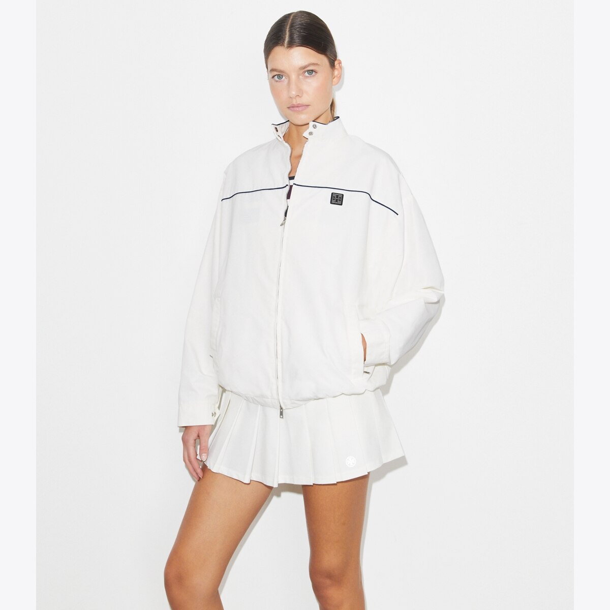 Oversized Nylon Tennis Jacket: Women's Designer Jackets | Tory Burch