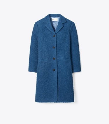 Tory Burch designer coats Oversized Wool Coat in Bright Blue front