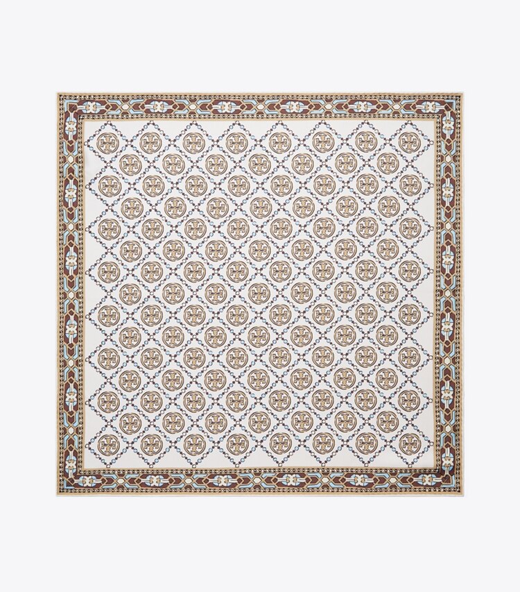 Tory Burch diseñador bufandas Pañoleta Deco con monograma T en Ivory Deco T Monogram vista superior