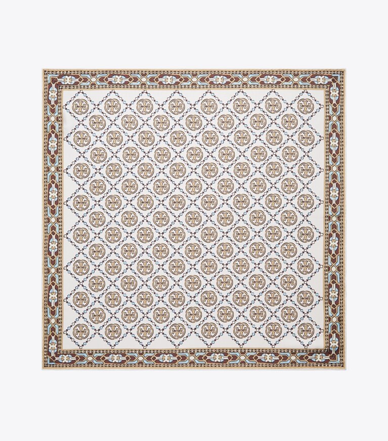 Tory Burch diseñador bufandas Pañoleta Deco con monograma T en Ivory Deco T Monogram vista superior