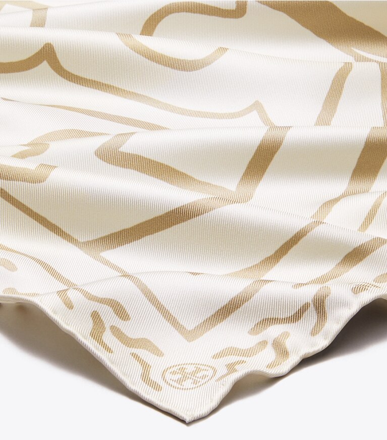 Tory Burch diseñador bufandas Pañuelo cuadrado de seda Trocadero Horses en Horses Yellow detalle