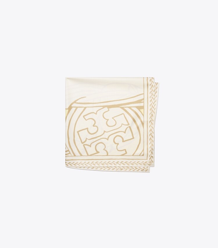 Tory Burch diseñador bufandas Pañuelo cuadrado de seda Trocadero Horses en Horses Yellow plegado