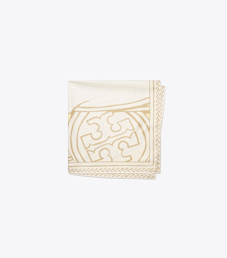 Tory Burch diseñador bufandas Pañuelo cuadrado de seda Trocadero Horses en Horses Yellow plegado