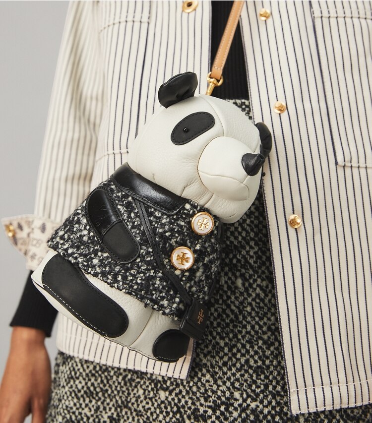 Tory Burch designer crossbody bags Panda Bag in Black / New Ivory additional on model
