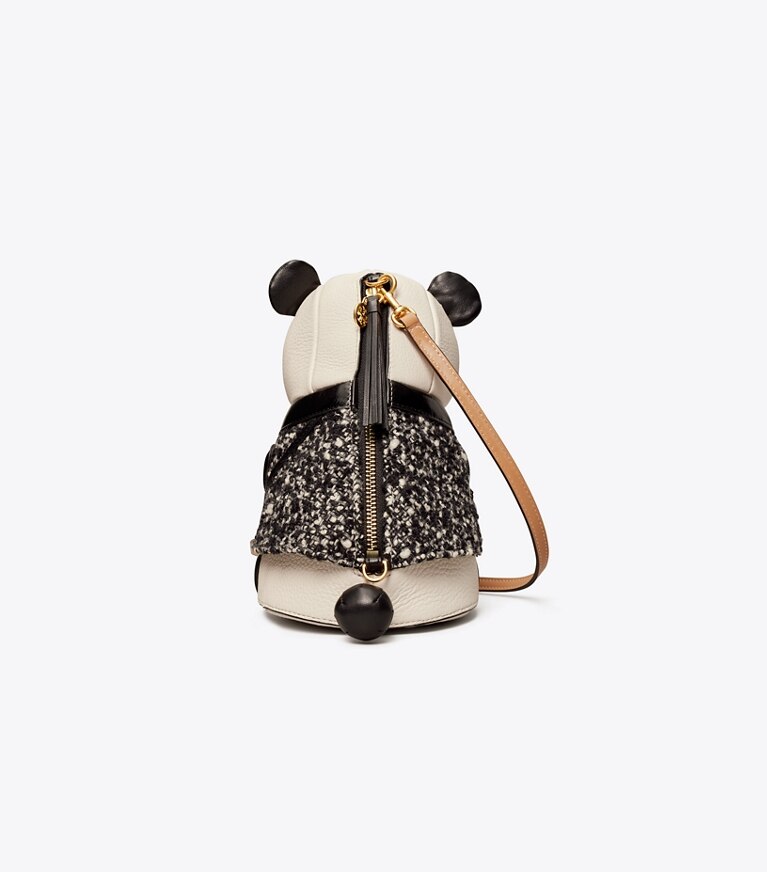 Tory Burch designer crossbody bags Panda Bag in Black / New Ivory angle