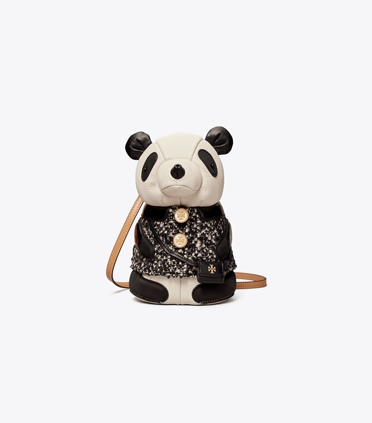 Tory Burch designer crossbody bags Panda Bag in Black / New Ivory front