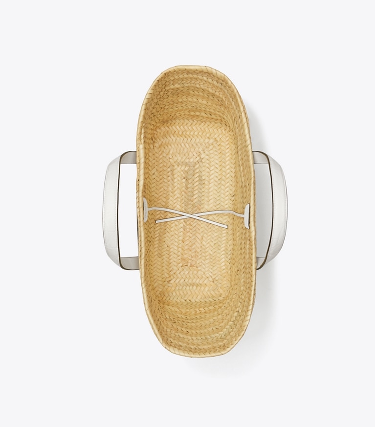 Tory Burch designer cabas Panier Ella en paille in Blanc angle