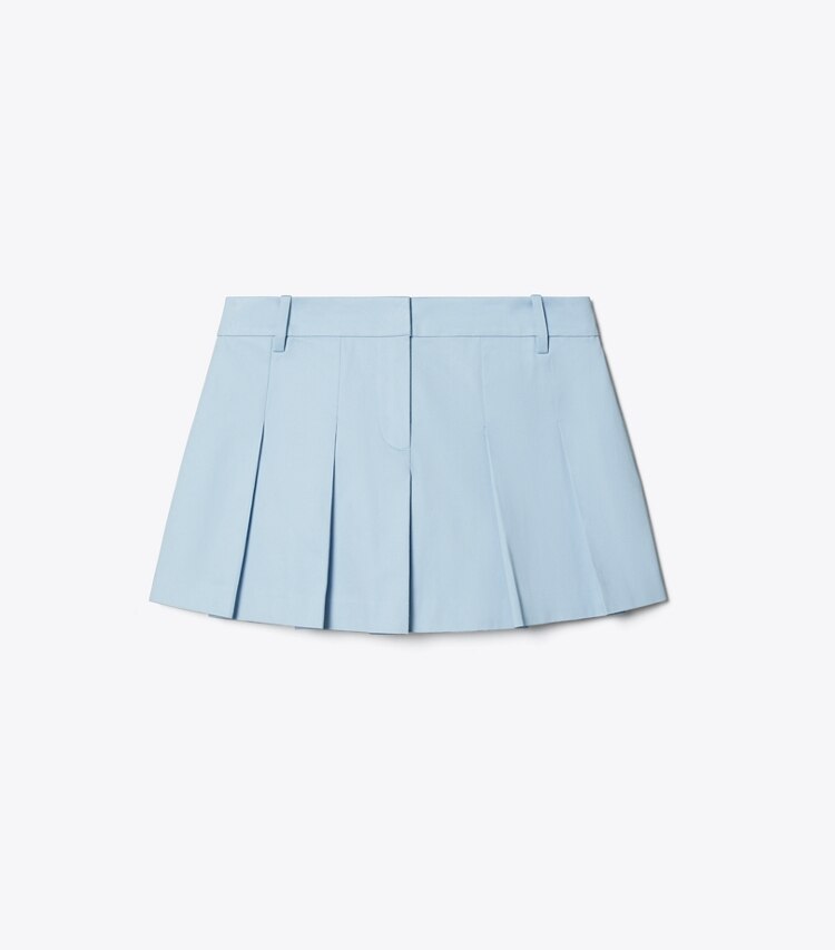 Tory Burch diseñador prendas inferiores Pantalón corto plisado de microsarga en Ice Floe frente