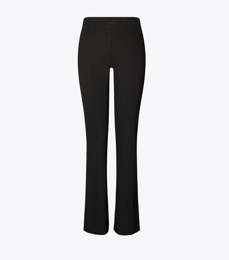 Tory Burch diseñador prendas inferiores Pantalón de compresión acampanado en Black frente