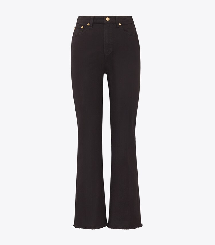Tory Burch diseñador prendas inferiores Pantalón de denim boot-cut en Black frente