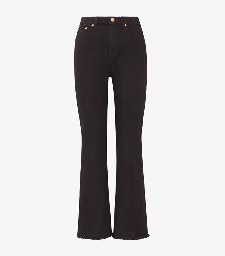 Tory Burch diseñador prendas inferiores Pantalón de denim boot-cut en Black frente