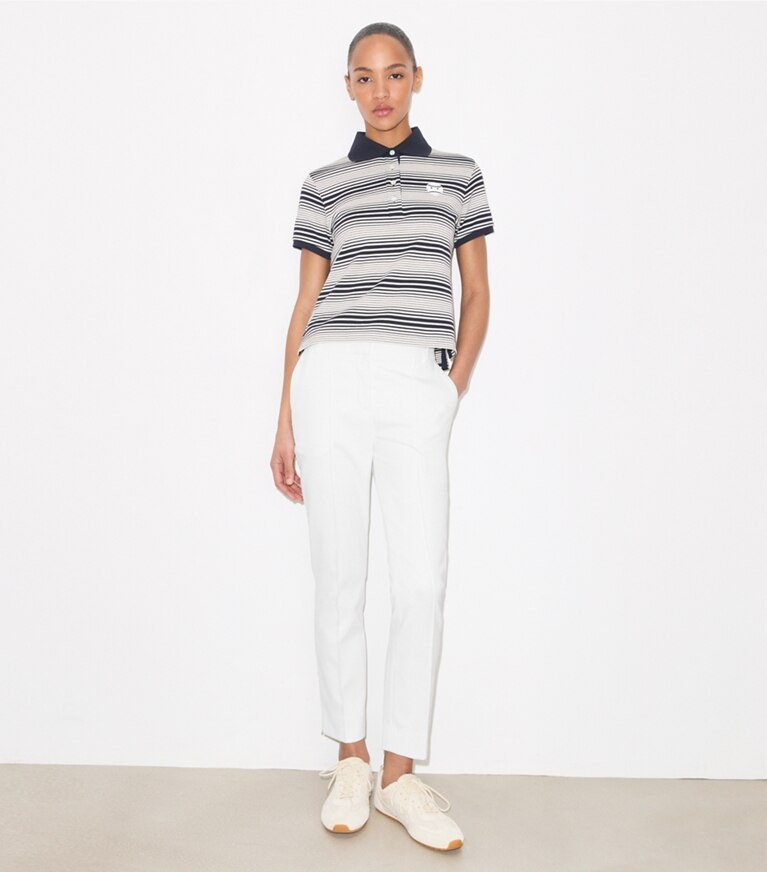Tory Burch diseñador prendas inferiores Pantalón de golf de sarga técnica en Snow White frente en modelo