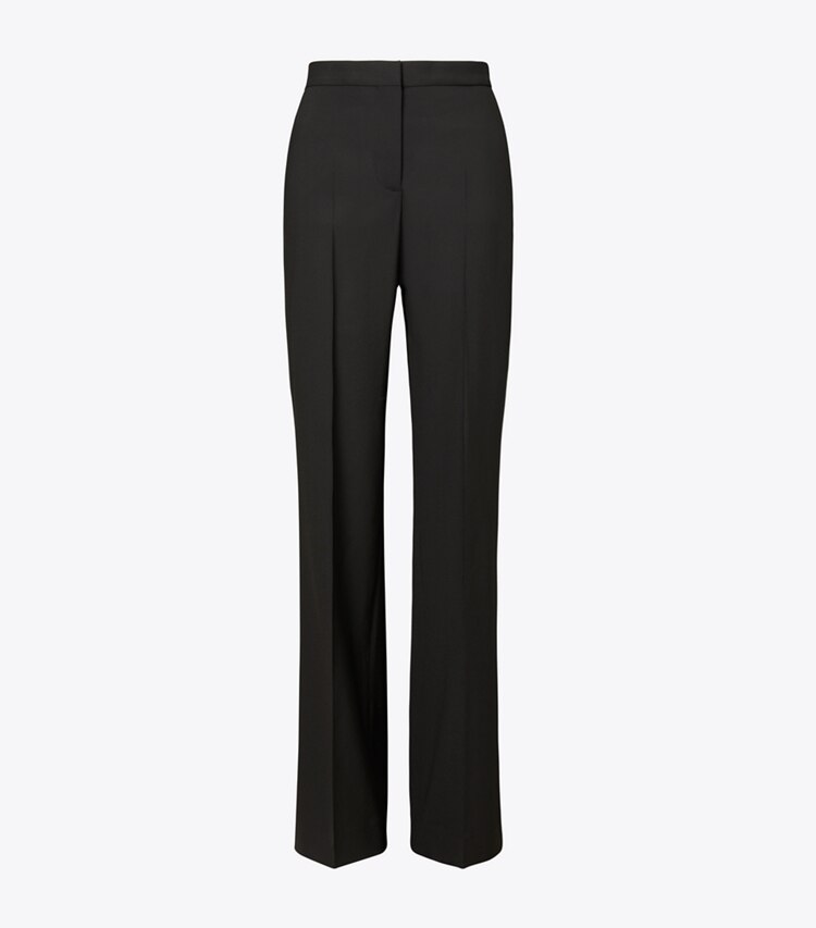 Tory Burch diseñador prendas inferiores Pantalón de lana de corte sastre en Black frente