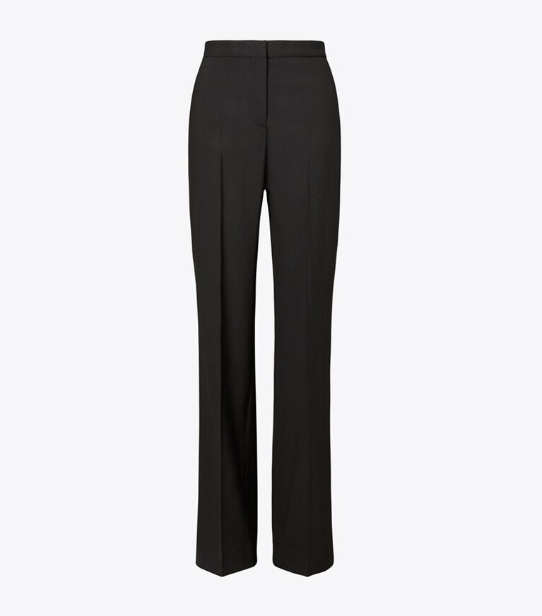 Tory Burch diseñador prendas inferiores Pantalón de lana de corte sastre en Black frente