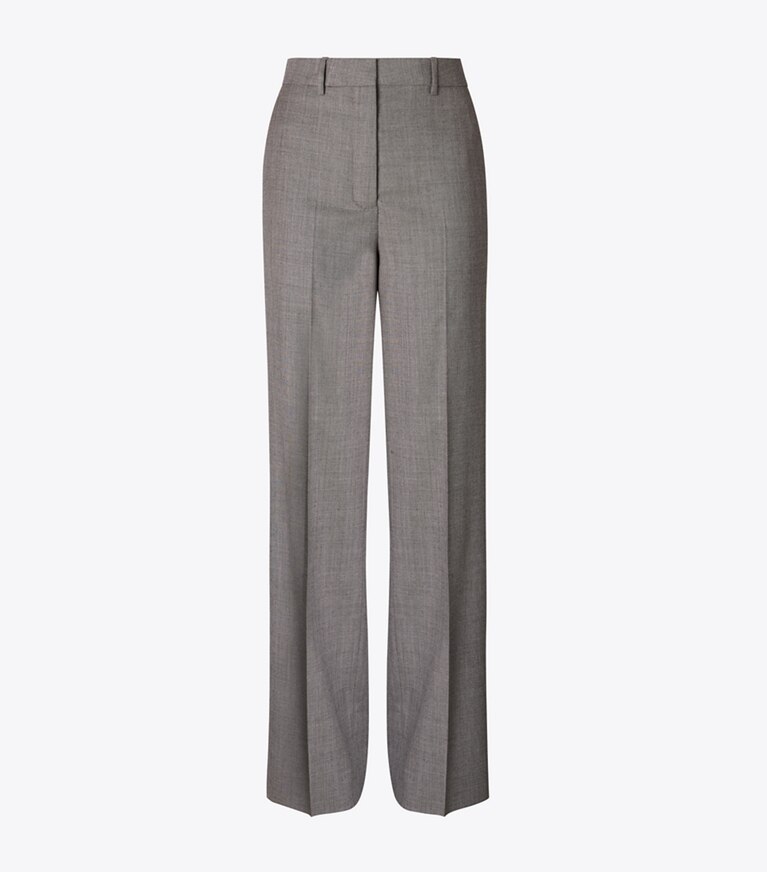 Tory Burch diseñador prendas inferiores Pantalón de lana en Black / Gray frente