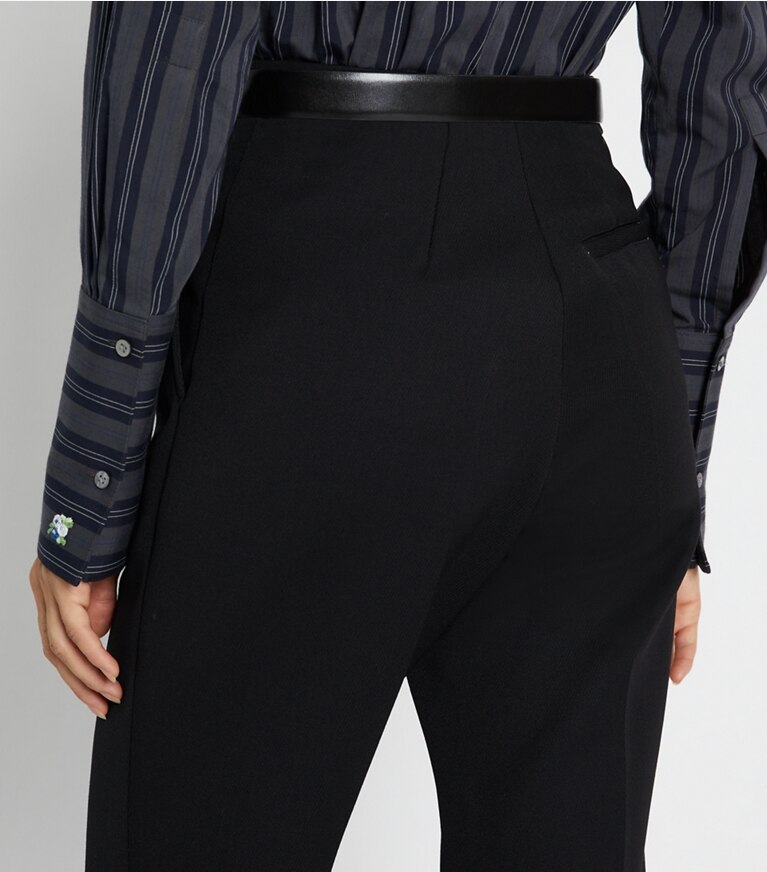 Tory Burch diseñador prendas inferiores Pantalón de sarga en Sport Black adicional en modelo