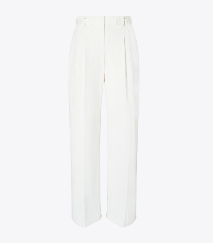 Tory Burch diseñador prendas de abajo Pantalón de sarga de algodón en White frente