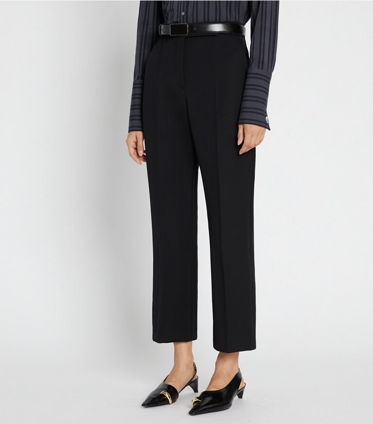 Tory Burch diseñador prendas inferiores Pantalón de sarga en Sport Black detalle en modelo
