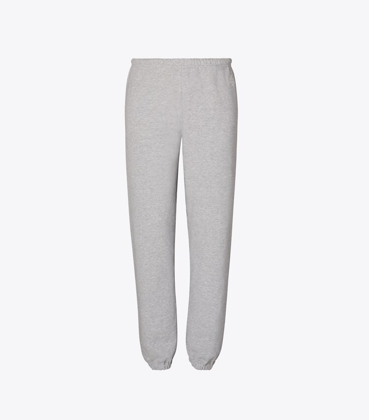 Tory Burch diseñador prendas inferiores Pantalón deportivo de felpa francesa en Medium Heather Gray frente