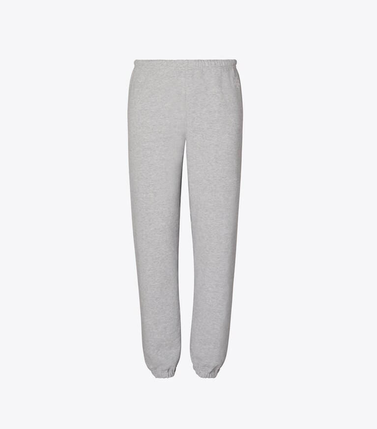 Tory Burch diseñador prendas inferiores Pantalón deportivo de felpa francesa en Medium Heather Gray frente