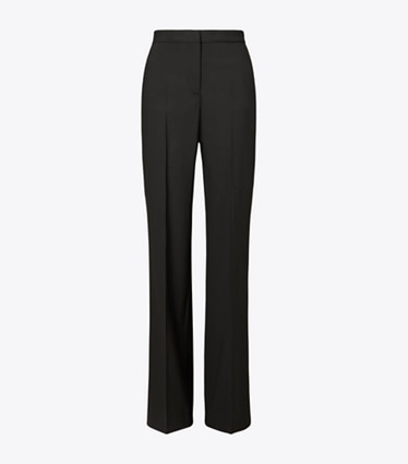 Tory Burch designer bas Pantalon ajusté en laine in Black front