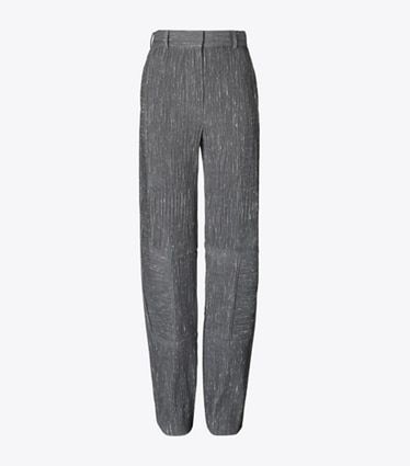 Tory Burch designer bas Pantalon ample en laine in Charcoal/White front