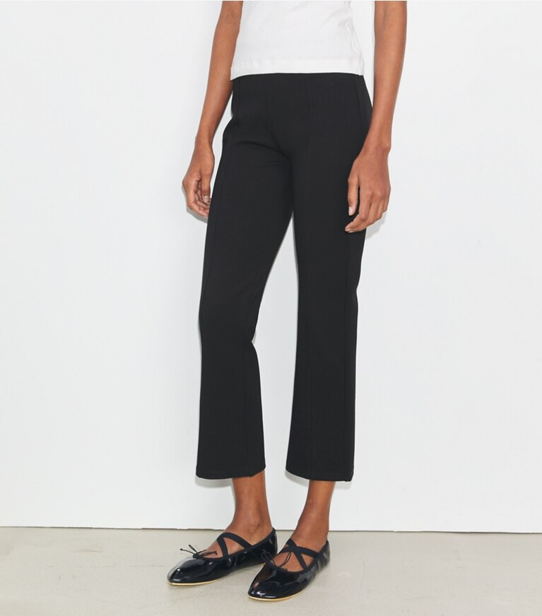 Tory Burch designer bas Pantalon Compression coupe 7/8 évasé in Black front