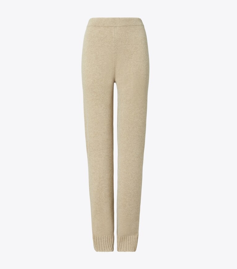 Tory Burch designer bas Pantalon décontracté en laine in Oatmeal Melange front