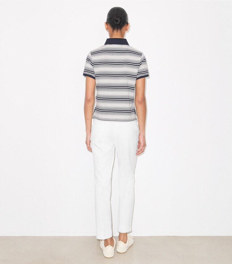 Tory Burch designer bas Pantalon de golf en sergé technique in Snow White on model back