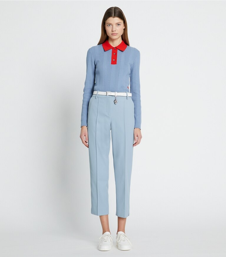 Tory Sport designer bas Pantalon de golf en sergé technique in Seafaring front