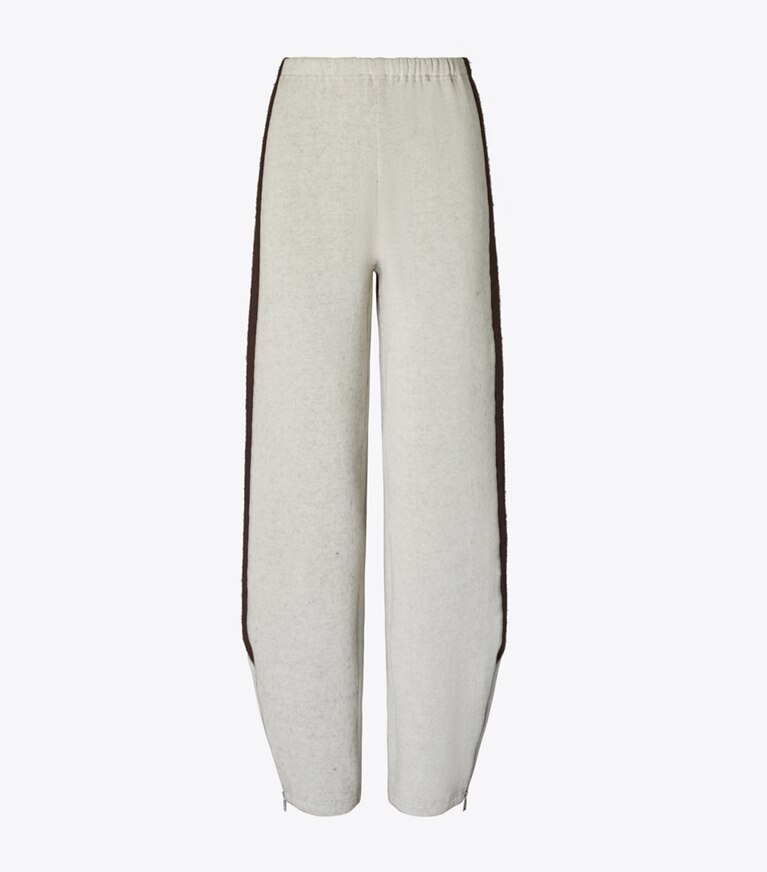 Tory Burch designer bas Pantalon de jogging en jersey japonais dans Ivory / Mocha de face