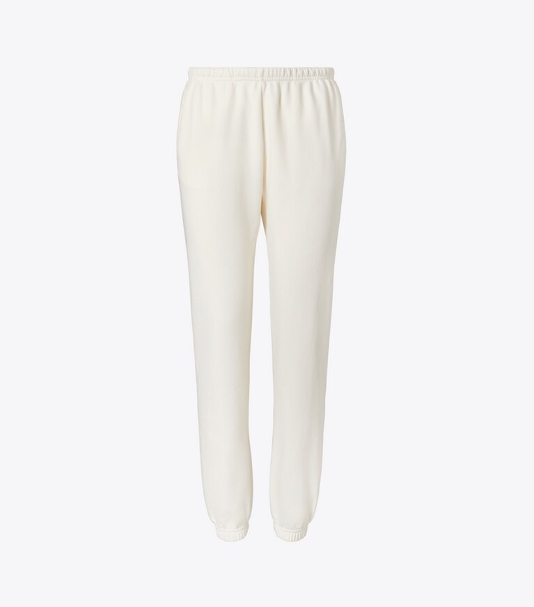 Tory Sport designer bas Pantalon de survêtement coupe 7/8 en molleton in Ivory White front