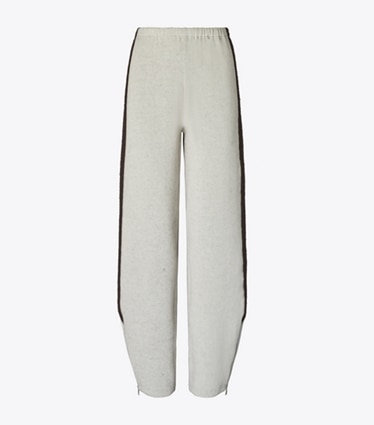 Tory Burch designer bas Pantalon de survêtement en jersey japonais in Ivory / Mocha front